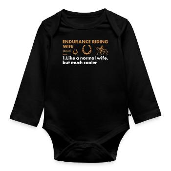 Rider Wife Definition Endurance Riding - Baby Bio-Langarm-Body - Schwarz - Vorne