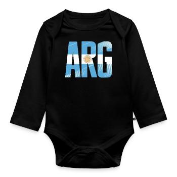 Argentinien - Baby Bio-Langarm-Body - Schwarz - Vorne
