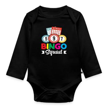 Bingo Squad pour les vrais joueurs de bingo - Body Bébé bio manches longues - noir - Devant