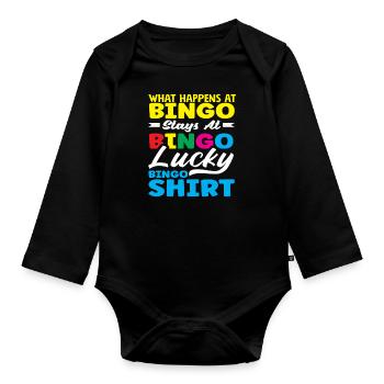 Joueurs de bingo Que se passe-t-il au bingo ? - Body Bébé bio manches longues - noir - Devant