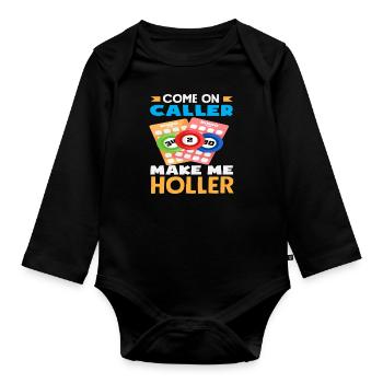 Bingo Spieler Komm Caller Lass Mich Jubeln - Baby Bio-Langarm-Body - Schwarz - Vorne