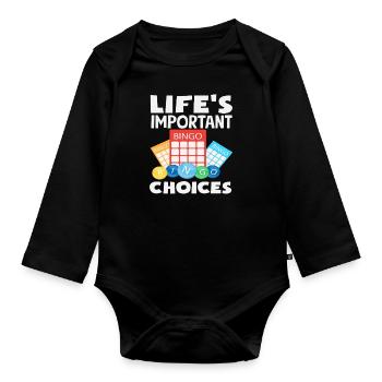 Bingo Player Vital Decisions - Organic Longsleeve Baby Bodysuit - black - Front