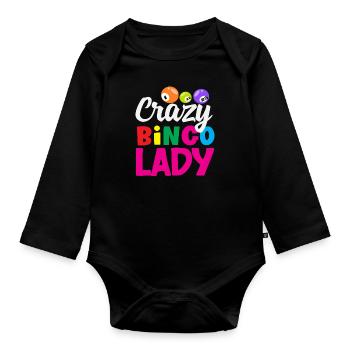 Crazy Bingo Lady Bingo Joueurs de bingo - Body Bébé bio manches longues - noir - Devant