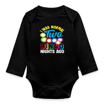 Bingo Player Two Nights Ago Normal - Organic Longsleeve Baby Bodysuit - black - Front