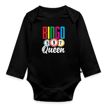 Bingo Queen pour les joueurs de bingo - Body Bébé bio manches longues - noir - Devant