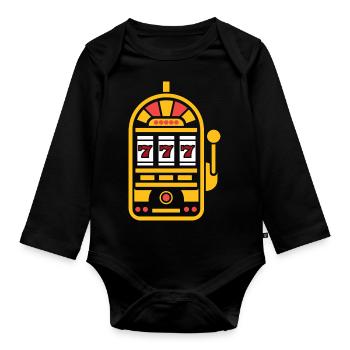 Casino - Organic Longsleeve Baby Bodysuit - black - Front
