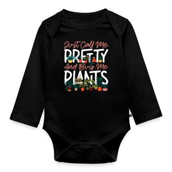 Amateur de plantes jardinière Fille juste - Body Bébé bio manches longues - noir - Devant
