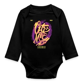 Streetwear Urban Graffiti - Organic Longsleeve Baby Bodysuit - black - Front