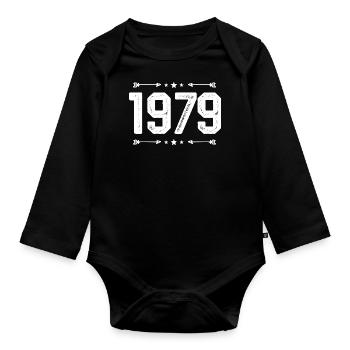 Millésime 1979 Millésime 46ème anniversaire 1979. - Body Bébé bio manches longues - noir - Devant