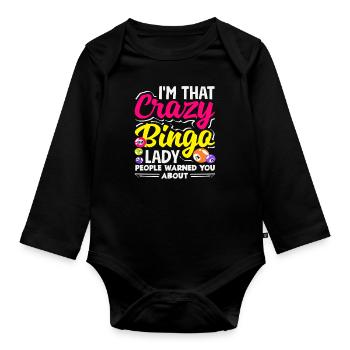 Folle Bingo Lady Bingo Joueuse de Bingo - Body Bébé bio manches longues - noir - Devant