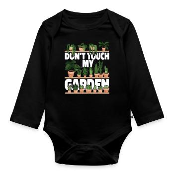 Plant Lover Gardening Don't Touch - Baby Bio-Langarm-Body - Schwarz - Vorne