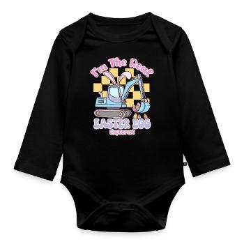 I m the real Easter Egg - Baby Bio-Langarm-Body - Schwarz - Vorne