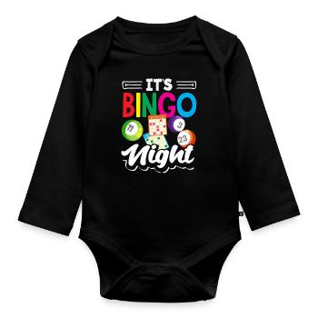 Les joueurs de bingo maintenant c’est la soirée bingo - Body Bébé bio manches longues - noir - Devant