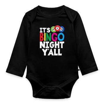 Joueur de bingo C’est la nuit du bingo - Body Bébé bio manches longues - noir - Devant