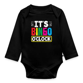 C’est l’heure du bingo pour les joueurs de bingo - Body Bébé bio manches longues - noir - Devant