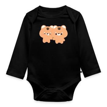 Tiger Couple - Organic Longsleeve Baby Bodysuit - black - Front