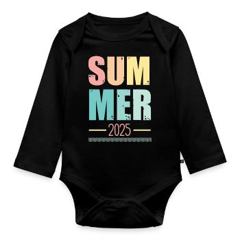 Summer 2025 - Organic Longsleeve Baby Bodysuit - black - Front