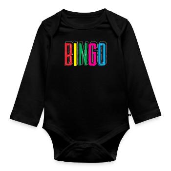 Bingo Spieler Farbenfrohes Design - Baby Bio-Langarm-Body - Schwarz - Vorne