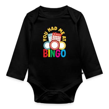 Vous m’avez déjà eu au bingo - Body Bébé bio manches longues - noir - Devant