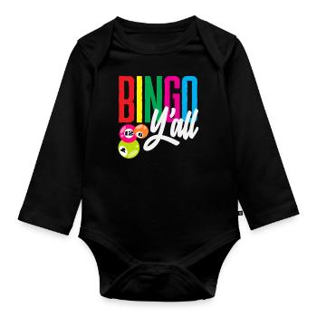 Bingo Y'all Farbenfrohes Bingo Erlebnis - Baby Bio-Langarm-Body - Schwarz - Vorne