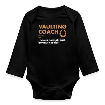 Vaulter Coach Definition Vaulting - Baby Bio-Langarm-Body - Schwarz - Vorne