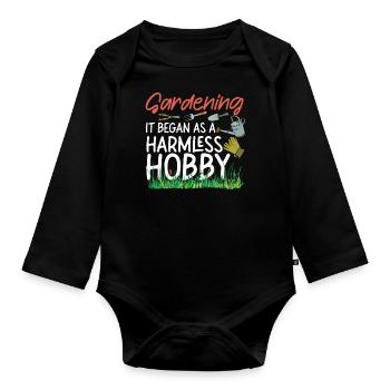 Plant Lover Gardening Gardening It - Baby Bio-Langarm-Body - Schwarz - Vorne