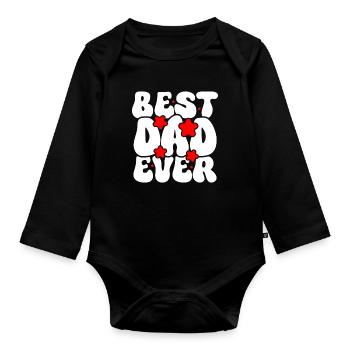 Meilleur papa de tous les temps - Body Bébé bio manches longues - noir - Devant