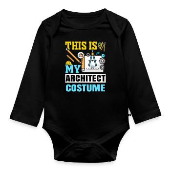 Architect - Organic Longsleeve Baby Bodysuit - black - Front