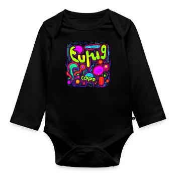 Neon Colors Bright Style UV - Organic Longsleeve Baby Bodysuit - black - Front