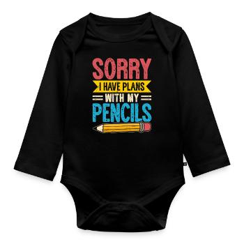 Architect - Organic Longsleeve Baby Bodysuit - black - Front