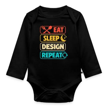 Architect - Organic Longsleeve Baby Bodysuit - black - Front