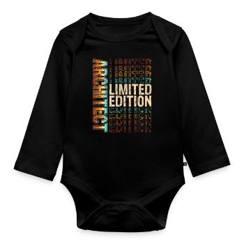 Architect - Organic Longsleeve Baby Bodysuit - black - Front