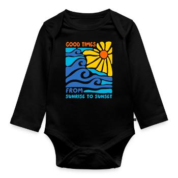 Summer and beautiful time - Organic Longsleeve Baby Bodysuit - black - Front