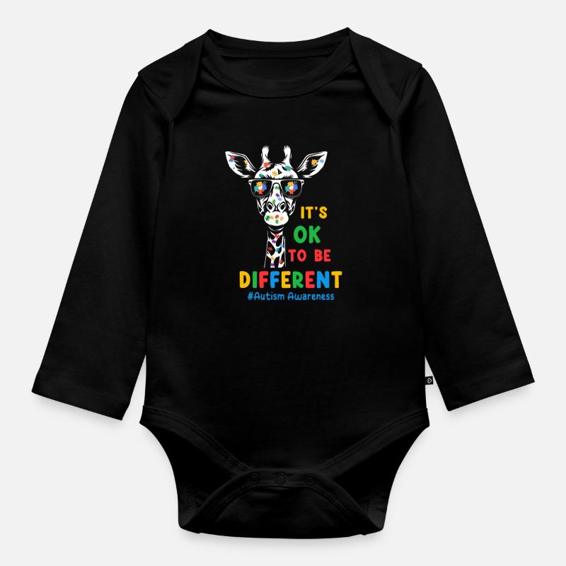 Autisme Autiste - Body Bébé bio manches longues - noir