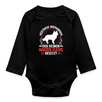 Harzer Fuchs Habe einen Altdeutscher Hütehund - Baby Bio-Langarm-Body - Schwarz - Vorne