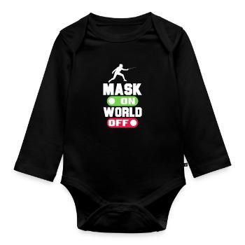 Fencing Sword Sabre Epee Fencing Gift - Organic Longsleeve Baby Bodysuit - black - Front