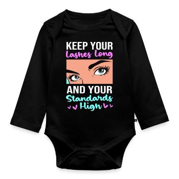 Beautician Make-up Cosmetics - Organic Longsleeve Baby Bodysuit - black - Front