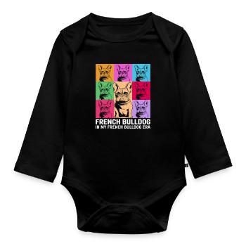 Bouledogue français - Body Bébé bio manches longues - noir - Devant