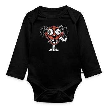 Dummer Hund - Baby Bio-Langarm-Body - Schwarz - Vorne