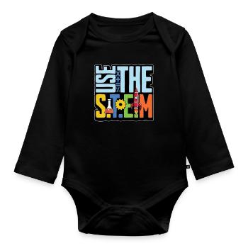 STEM Teacher Use The STEM Loves Computer Science - Organic Longsleeve Baby Bodysuit - black - Front