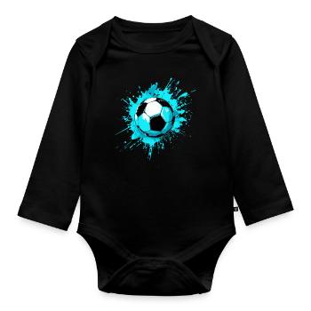 Splash de football élégant - look streetwear - Body Bébé bio manches longues - noir - Devant