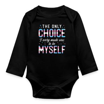 Transgender Trans LGBT Pride - Baby Bio-Langarm-Body - Schwarz - Vorne