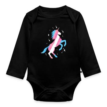 Transgender Trans LGBT Pride - Organic Longsleeve Baby Bodysuit - black - Front
