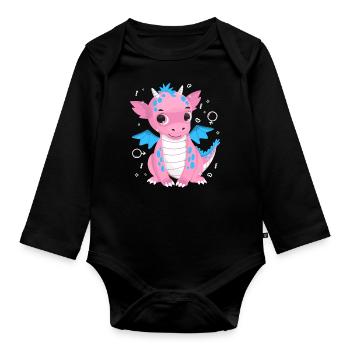 Transgender Trans LGBT Pride - Organic Longsleeve Baby Bodysuit - black - Front