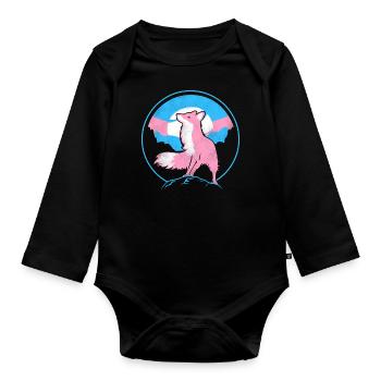 Transgender Trans LGBT Pride - Baby Bio-Langarm-Body - Schwarz - Vorne