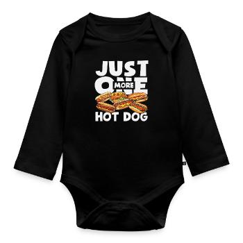 Just a Hot Dog Lover Saying - Organic Longsleeve Baby Bodysuit - black - Front