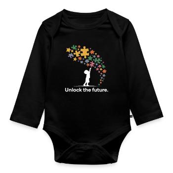 Pièce du puzzle pour l’avenir - Body Bébé bio manches longues - noir - Devant