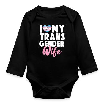 Fierté LGBT transgenre - Body Bébé bio manches longues - noir - Devant