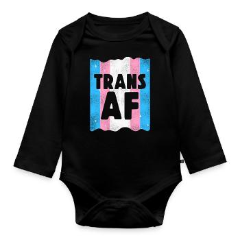 Transgender Trans LGBT Pride - Baby Bio-Langarm-Body - Schwarz - Vorne