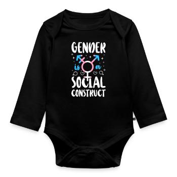 Fierté LGBT transgenre - Body Bébé bio manches longues - noir - Devant